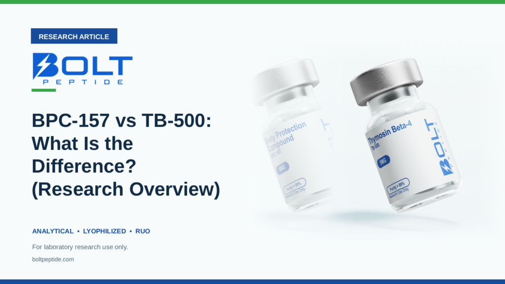 Bolt Peptide BPC-157 vs TB-500: What Is the Difference? (Research Overview) research article banner
