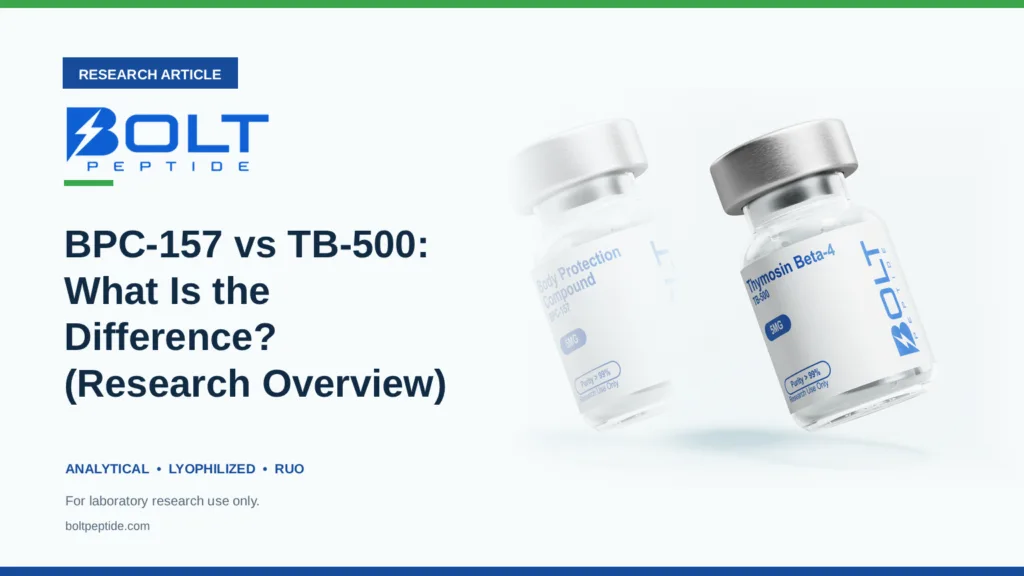 Bolt Peptide BPC-157 vs TB-500: What Is the Difference? (Research Overview) research article banner