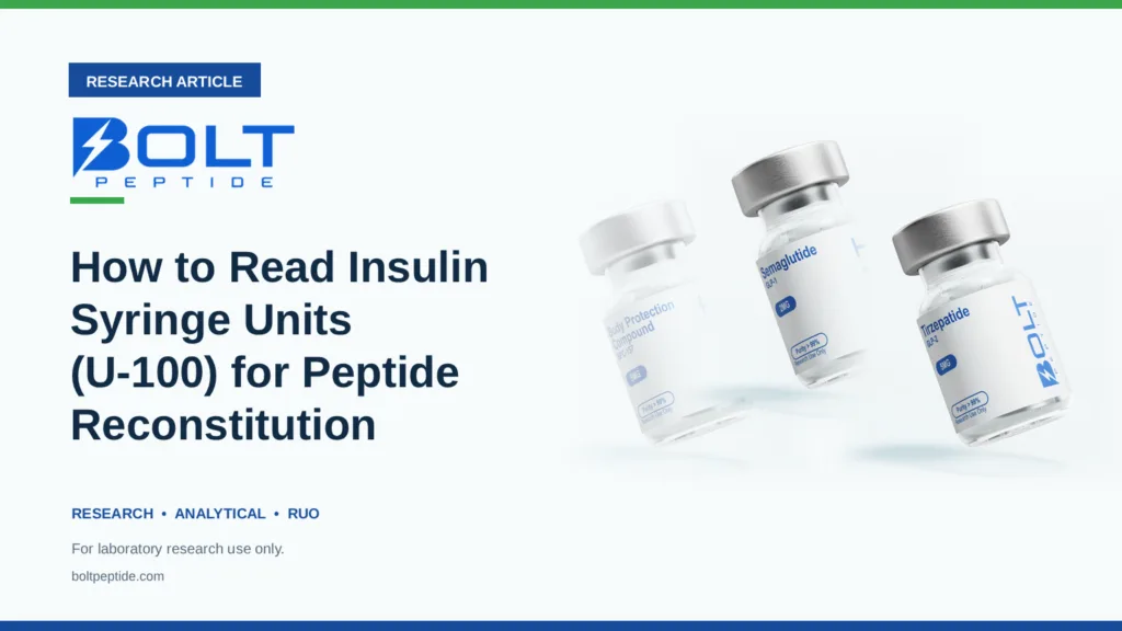 Bolt Peptide How to Read Insulin Syringe Units (U-100) for Peptide Reconstitution research article banner