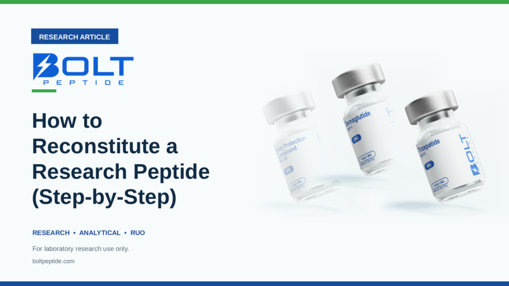 Bolt Peptide How to Reconstitute a Research Peptide (Step-by-Step) research article banner