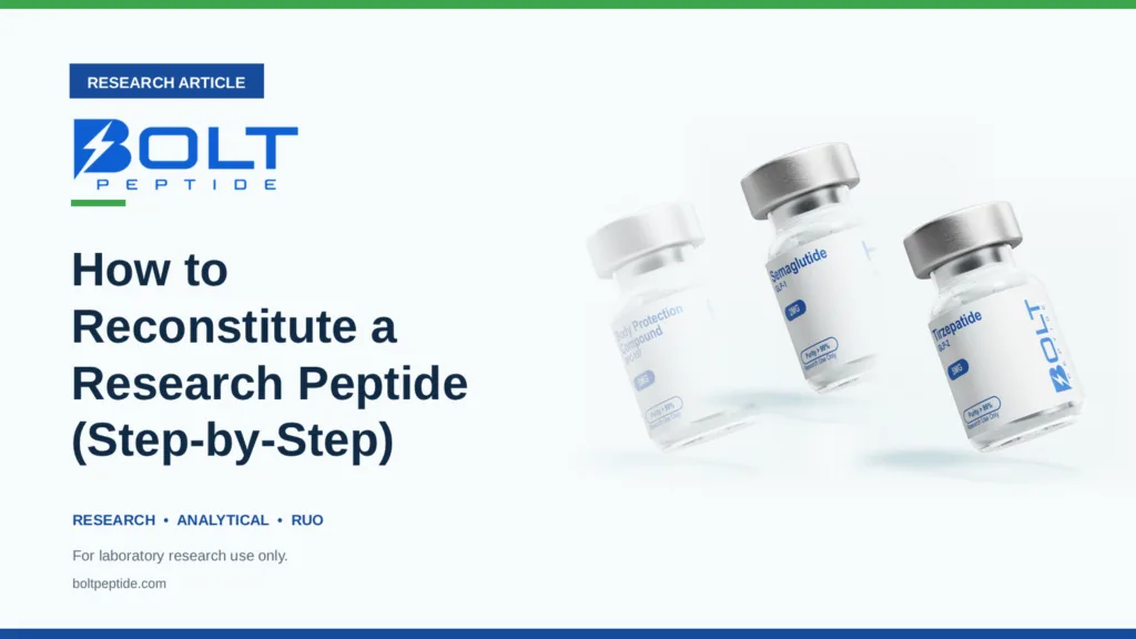 Bolt Peptide How to Reconstitute a Research Peptide (Step-by-Step) research article banner