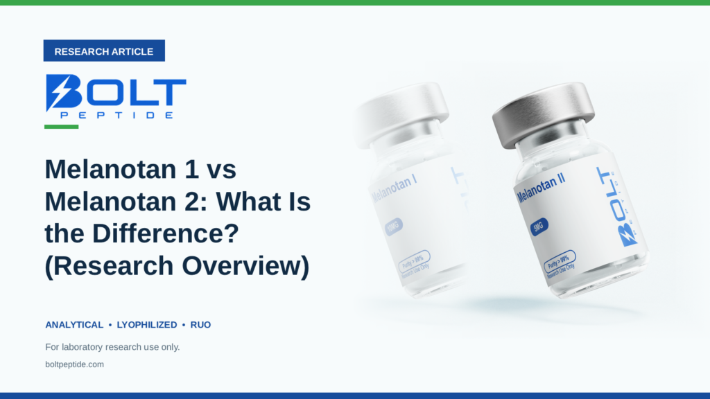 Bolt Peptide Melanotan 1 vs Melanotan 2: What Is the Difference? (Research Overview) research article banner