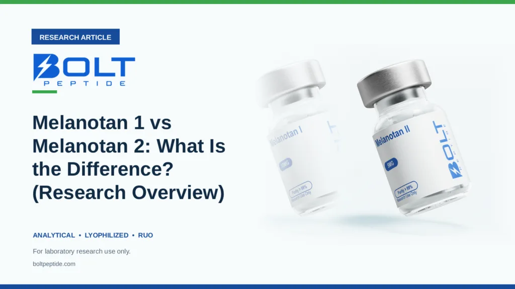 Bolt Peptide Melanotan 1 vs Melanotan 2: What Is the Difference? (Research Overview) research article banner