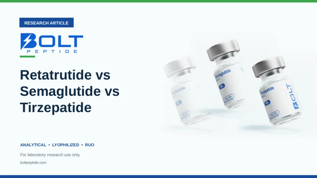 Bolt Peptide Retatrutide vs Semaglutide vs Tirzepatide: How the Incretin Research Peptides Differ research article banner
