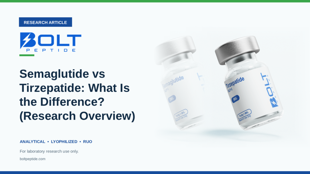 Bolt Peptide Semaglutide vs Tirzepatide: What Is the Difference? (Research Overview) research article banner