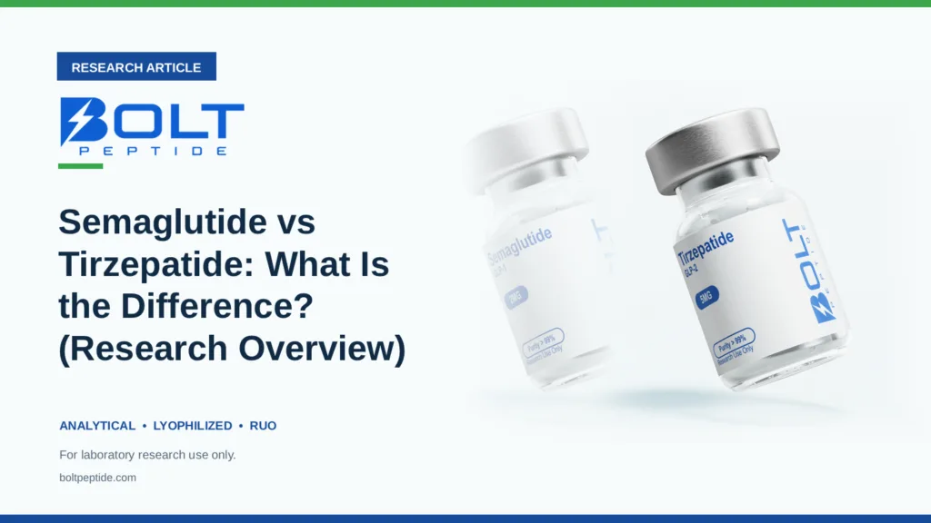 Bolt Peptide Semaglutide vs Tirzepatide: What Is the Difference? (Research Overview) research article banner