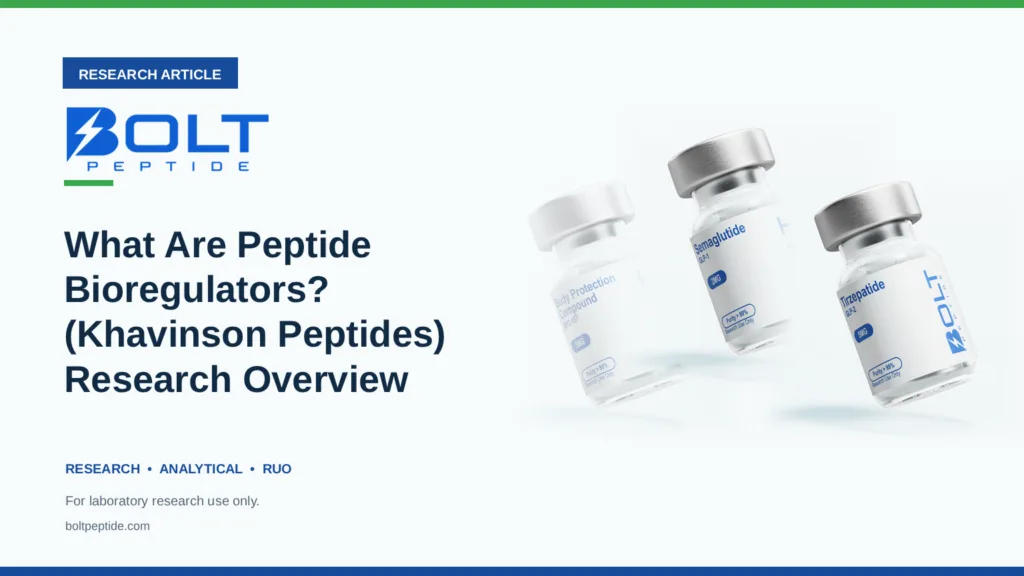 Bolt Peptide What Are Peptide Bioregulators? (Khavinson Peptides) Research Overview research article banner