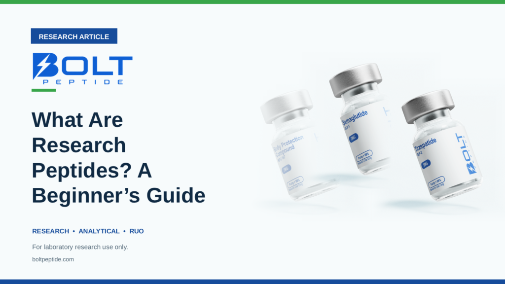 Bolt Peptide What Are Research Peptides? A Beginner’s Guide research article banner