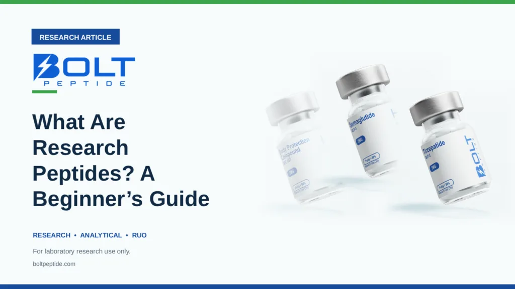Bolt Peptide What Are Research Peptides? A Beginner’s Guide research article banner