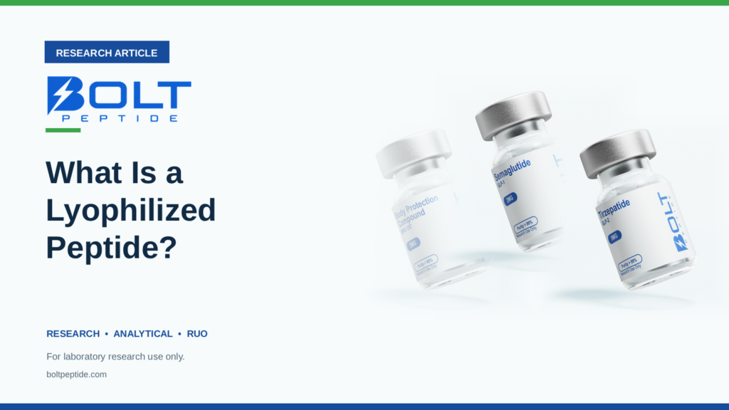 Bolt Peptide What Is a Lyophilized Peptide? research article banner