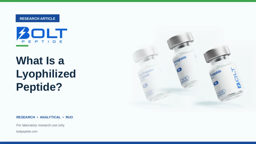 Bolt Peptide What Is a Lyophilized Peptide? research article banner