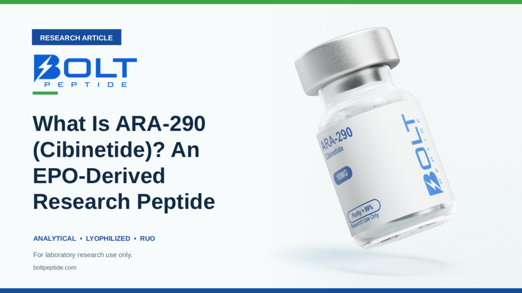 Bolt Peptide What Is ARA-290 (Cibinetide)? An EPO-Derived Research Peptide research article banner