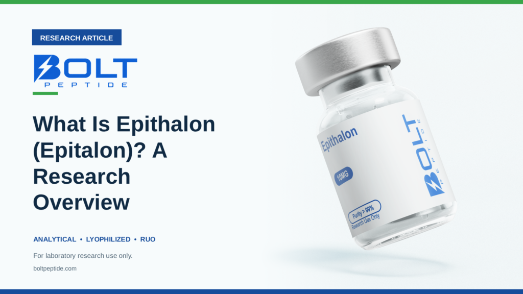 Bolt Peptide What Is Epithalon (Epitalon)? A Research Overview research article banner