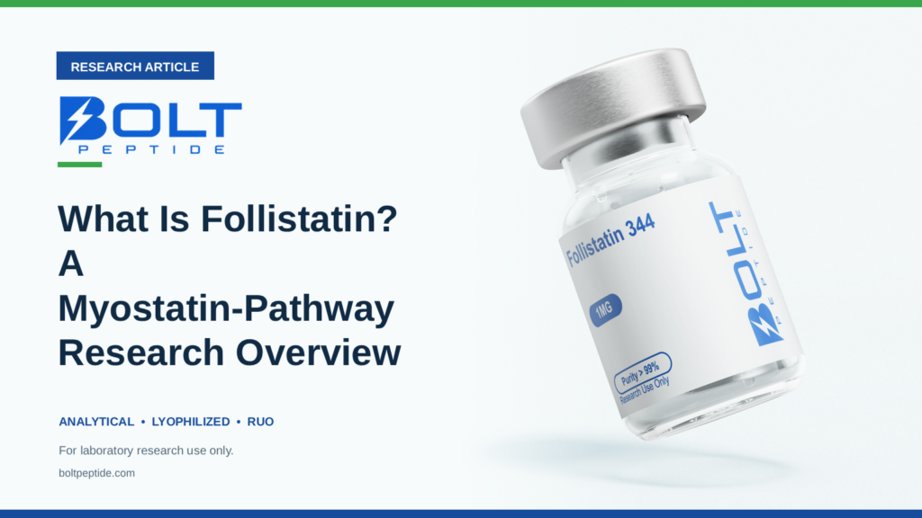 Bolt Peptide What Is Follistatin? A Myostatin-Pathway Research Overview research article banner