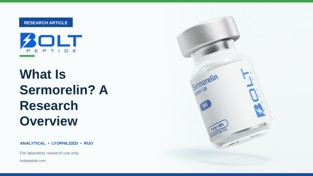 Bolt Peptide What Is Sermorelin? A Research Overview research article banner