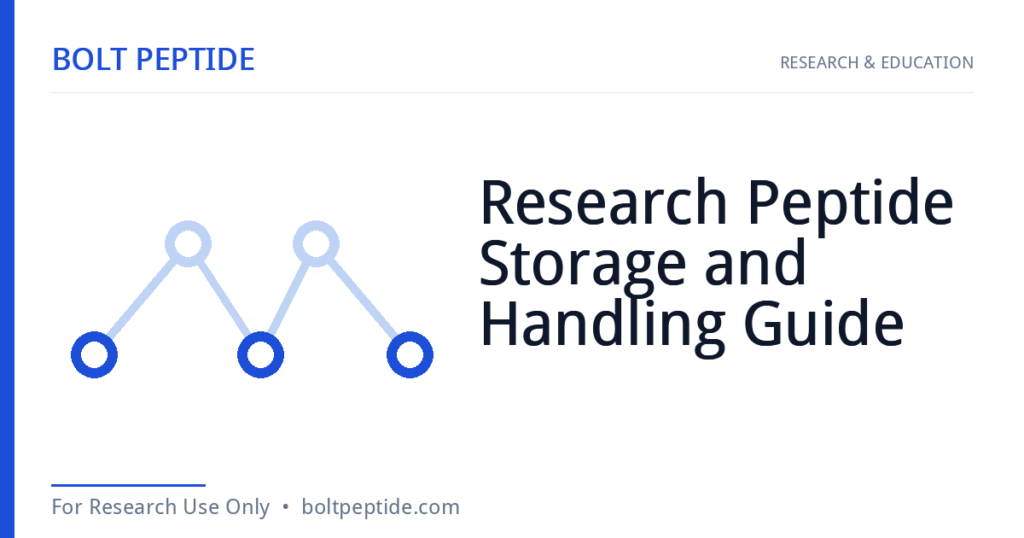 Research Peptide Storage and Handling Guide molecular structure — Bolt Peptide research overview