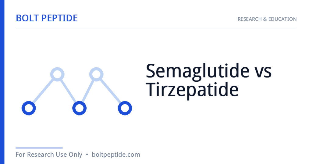 Semaglutide vs Tirzepatide molecular structure — Bolt Peptide research overview