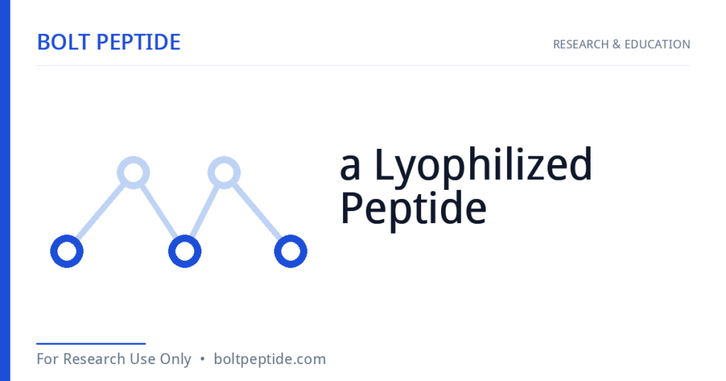 a Lyophilized Peptide molecular structure — Bolt Peptide research overview