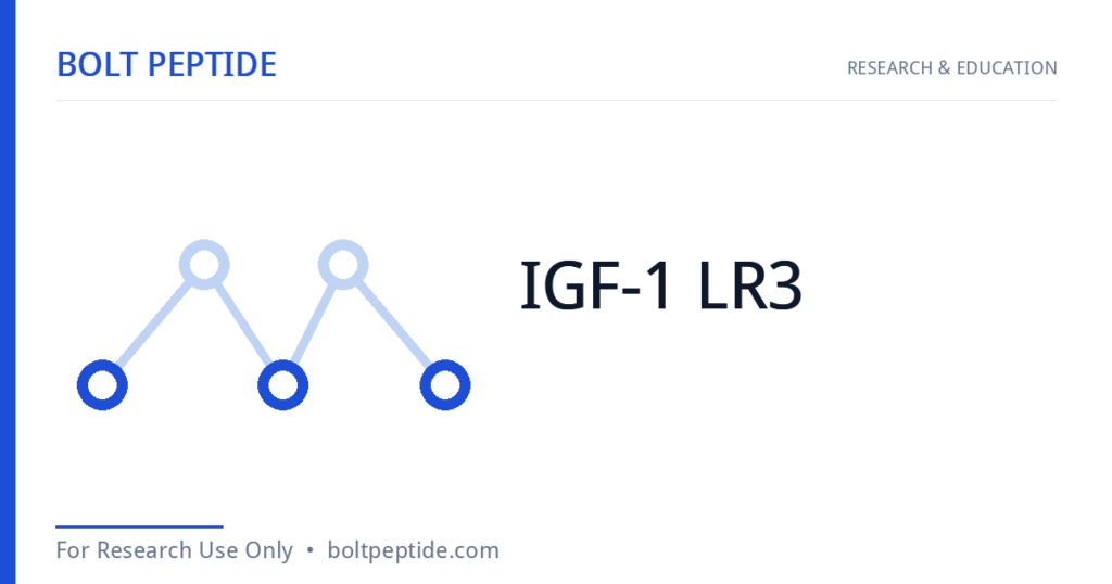 IGF-1 LR3 molecular structure — Bolt Peptide research overview