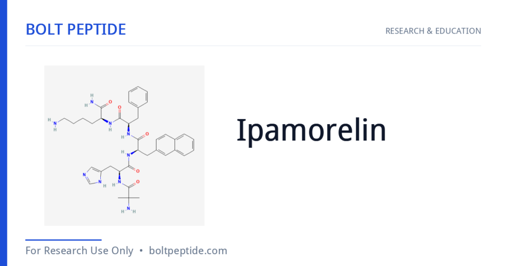 Ipamorelin molecular structure — Bolt Peptide research overview