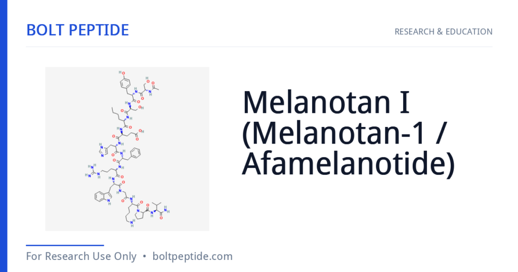 Melanotan I (Melanotan-1 / Afamelanotide) molecular structure — Bolt Peptide research overview