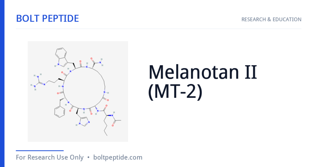 Melanotan II (MT-2) molecular structure — Bolt Peptide research overview