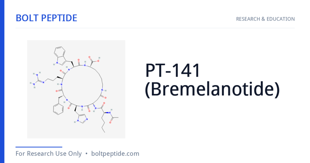 PT-141 (Bremelanotide) molecular structure — Bolt Peptide research overview