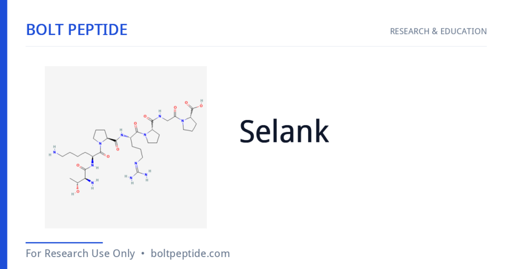 Selank molecular structure — Bolt Peptide research overview