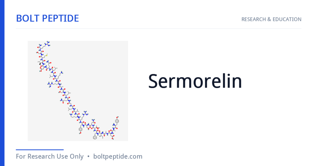 Sermorelin molecular structure — Bolt Peptide research overview