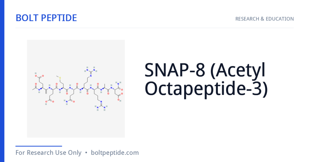 SNAP-8 (Acetyl Octapeptide-3) molecular structure — Bolt Peptide research overview