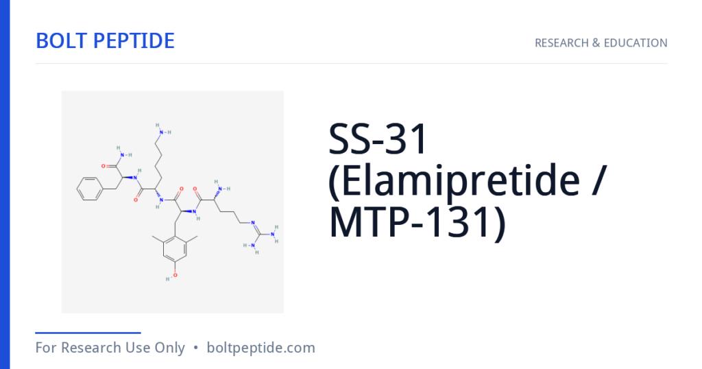 SS-31 (Elamipretide / MTP-131) molecular structure — Bolt Peptide research overview