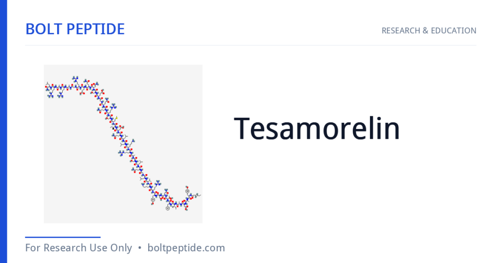 Tesamorelin molecular structure — Bolt Peptide research overview