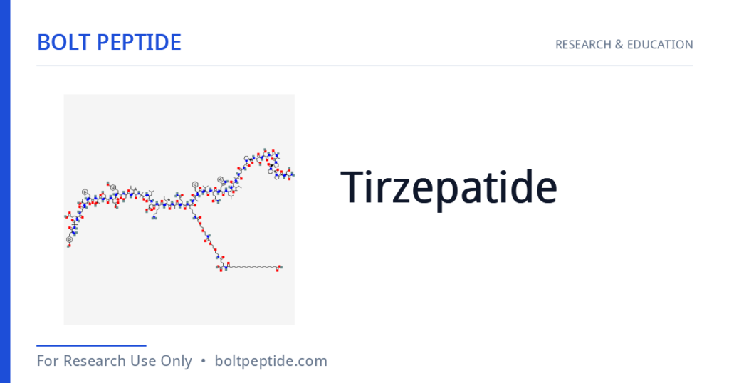 Tirzepatide molecular structure — Bolt Peptide research overview