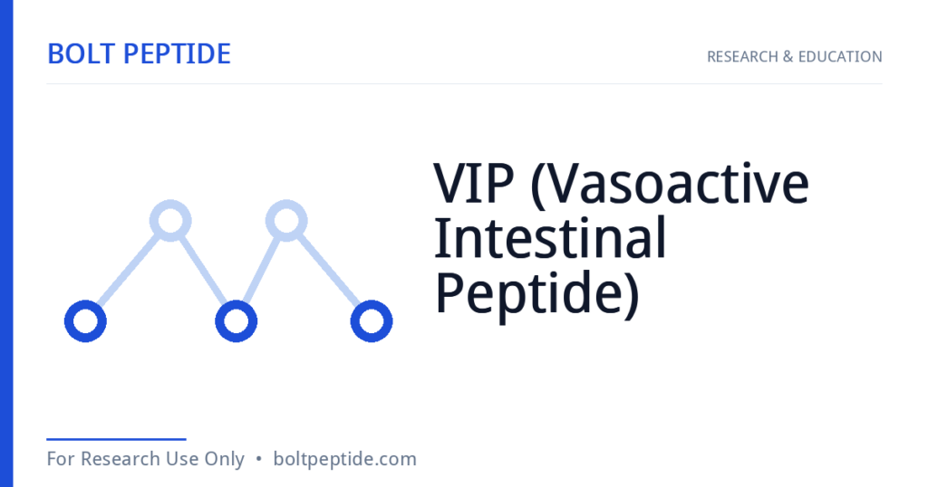 VIP (Vasoactive Intestinal Peptide) molecular structure — Bolt Peptide research overview